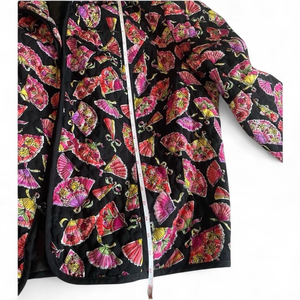 R.Q.T. Quilted Black Jacket with Japanese Fans - Picture 5 of 7